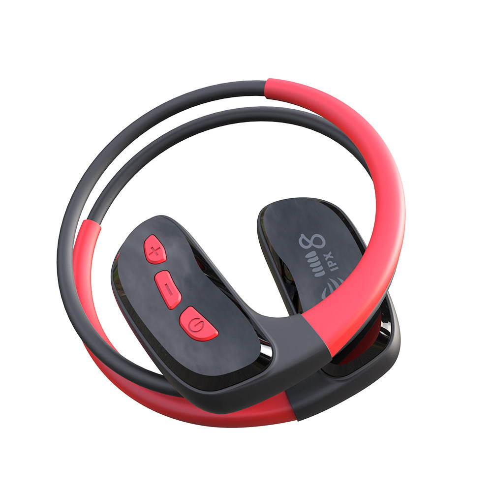 Cyboris IPX8 Waterproof Wireless Stereo Earphone BT Sports Headset Earphones Earbuds with 16GB Memory Card