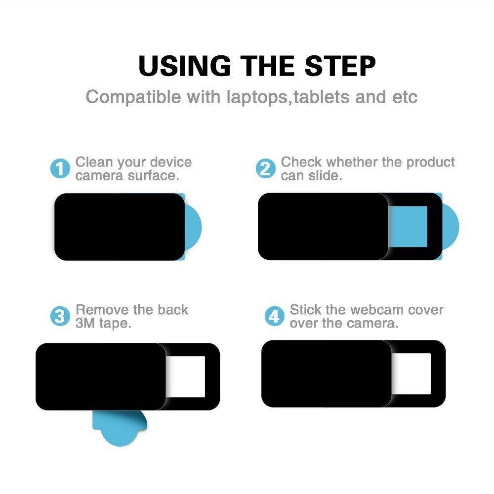 Laptop Webcam Cover, 0.027 inch Ultra-Thin Laptop Slide Webcam Cover Slider Camera Cover for MacBook Pro, Laptop, Mac, PC, Surfcase Pro, iPhone, Protecting Your Digital Life (6 Pack)