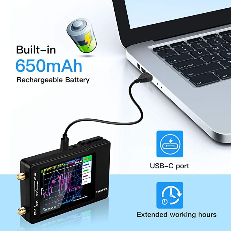 VNA Vector Network Analyzer 10KHz 15GHz HF VHF UHF Antenna Analyzer Measuring S ParametersVoltage Standing Wave Ratio Phase Delay Smith Chart with Shell Case