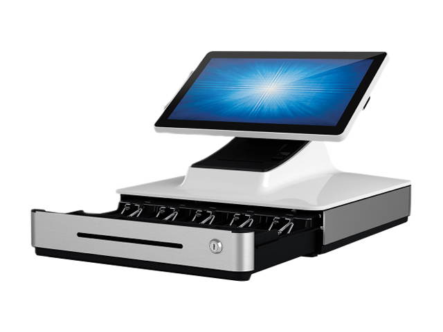Elo E922014 PayPoint Plus for Windows POS System with 15" PCAP Touch Display, Barcode Scanner, Receipt Printer, MSR, Cash Drawer, NO OS - White