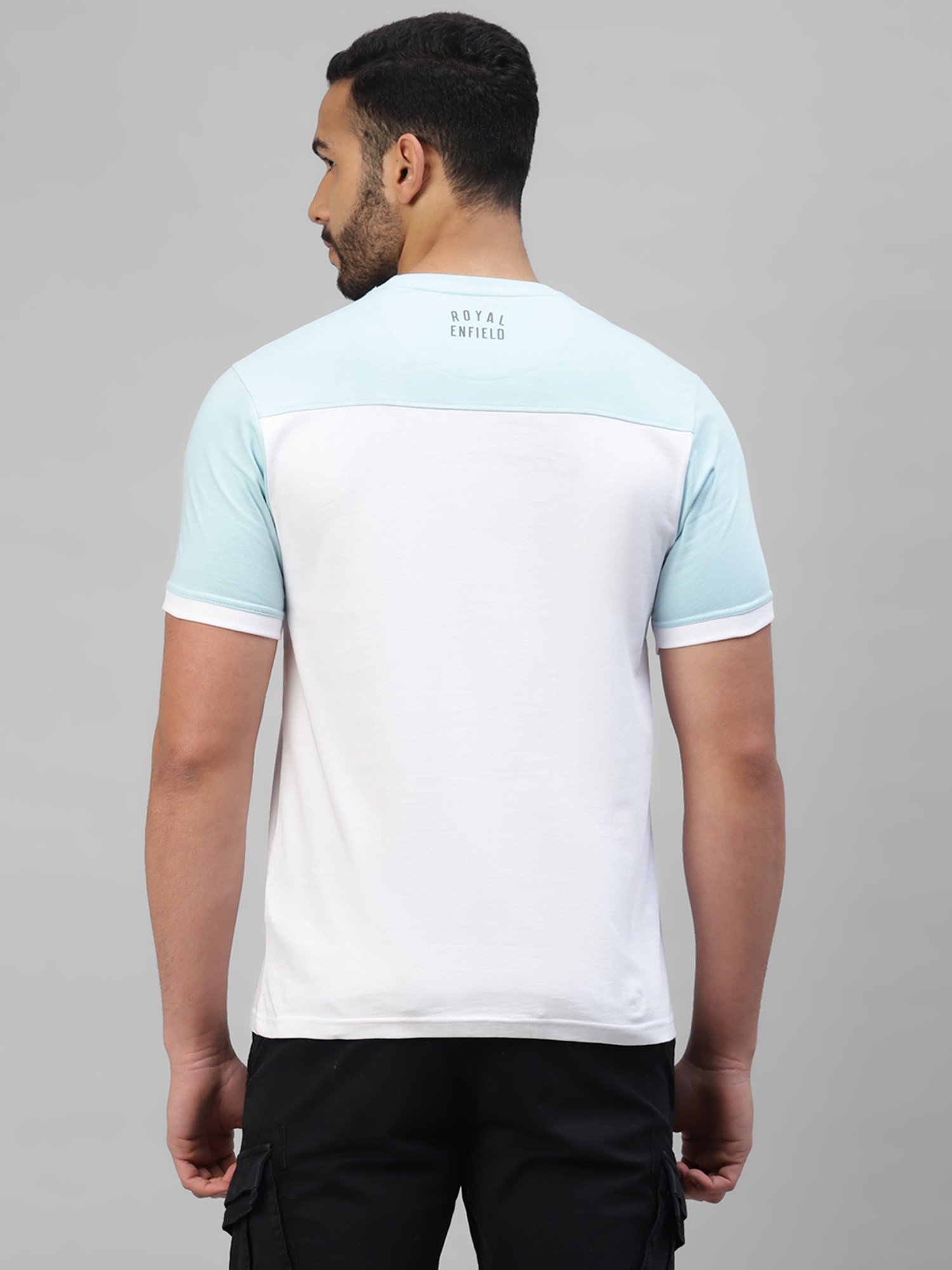Royal Enfield White Regular Fit Surfer Cut & Sew T-Shirt