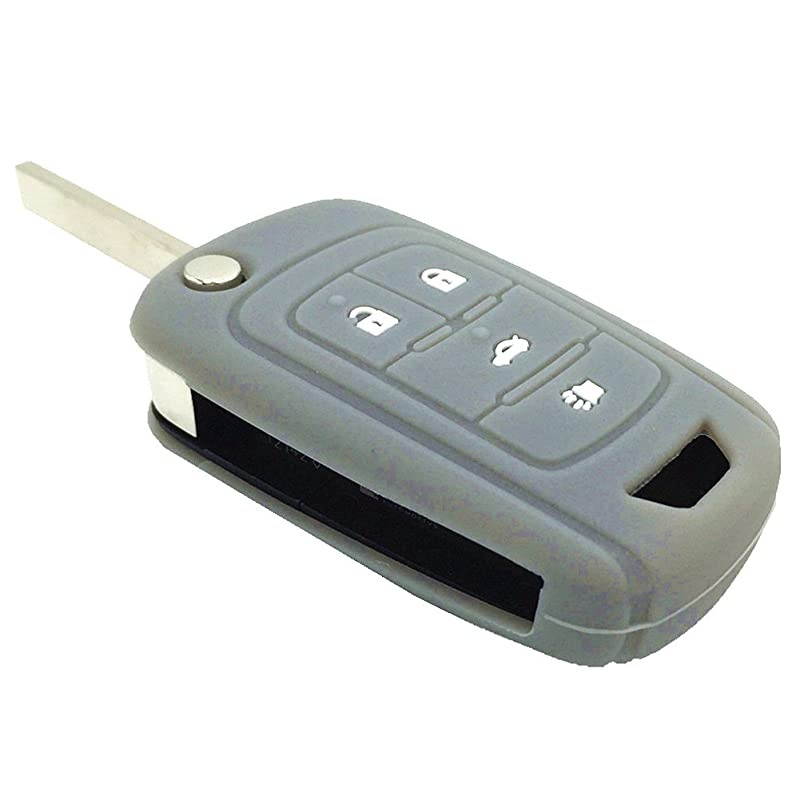 Gray 4 Buttons Key Cover for Flip Folding Key Case Cover Silicone cover for 2010 2011 2012 2013 2014 Camaro