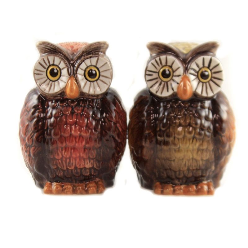 Tabletop 3.5" Owl Salt & Pepper Shaker Set Magnetic Pacific Trading  -  Salt And Pepper Shaker Sets