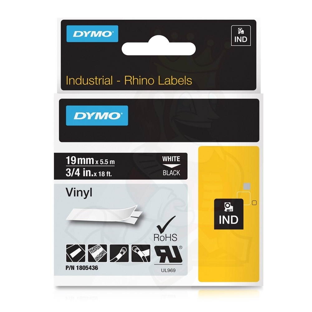 Sanford 18445 Black on White Label Printer Tape, 19mm Width, 5.5m Length