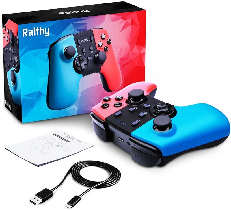 Ralthy Wireless Pro Controller for Switch, Extra Controller Gamepad Joystick for Switch Controllers, Supports Gyro Axis, Turbo and Dual Vibration