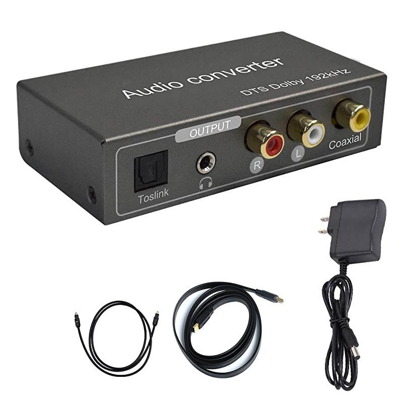 192KHz Mutifunctional Digital to Analog Audio Converter  Audio Adapters for HDMI ARC or Toslink or Coaxial to 35Jack and RL and ToslinkOpticalSPDIF and Coaxial