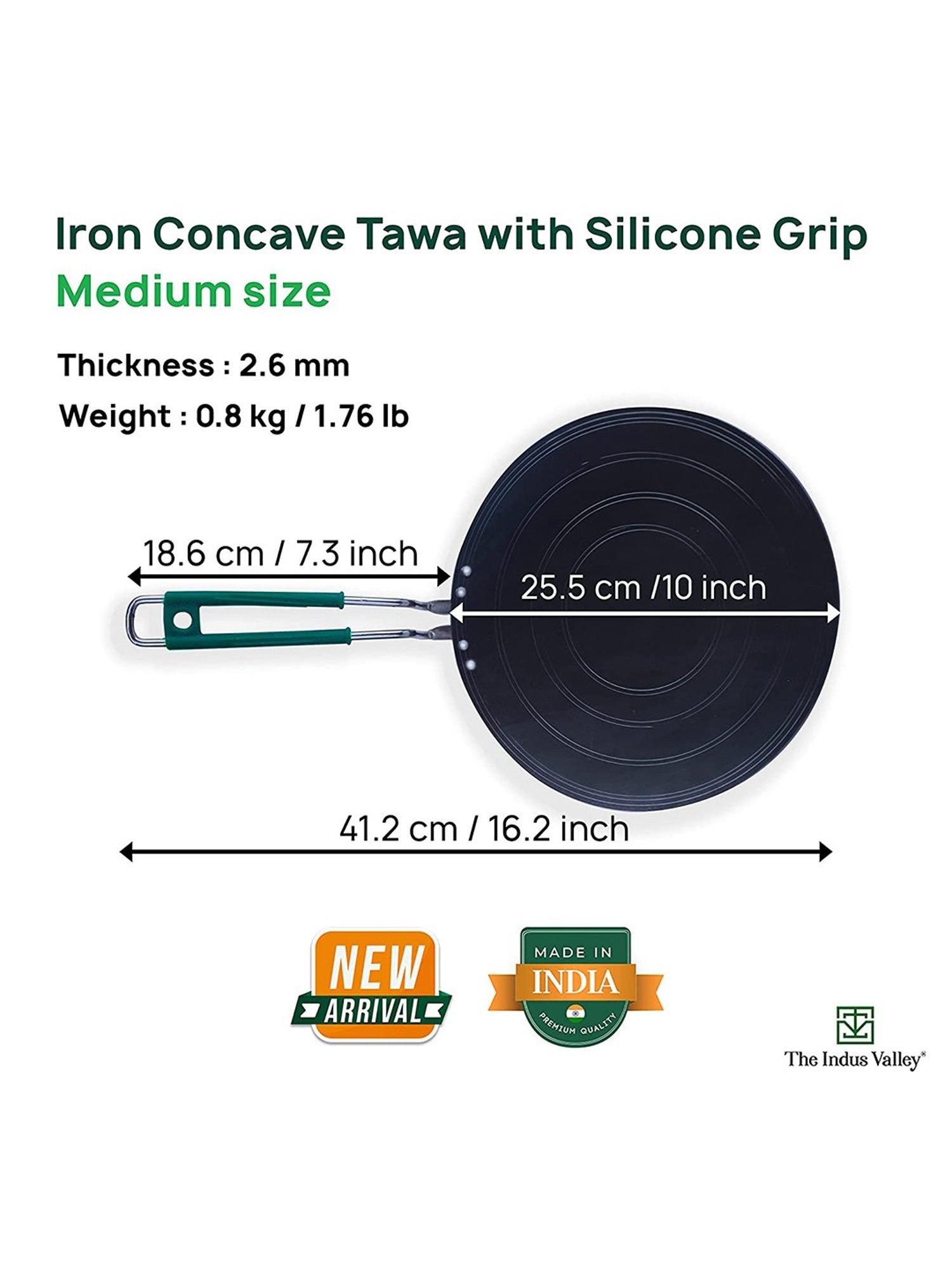 Nirlon Pure Grade Virgin Aluminium Non-stick Induction Base Flat Tawa - 26 cm Diameter