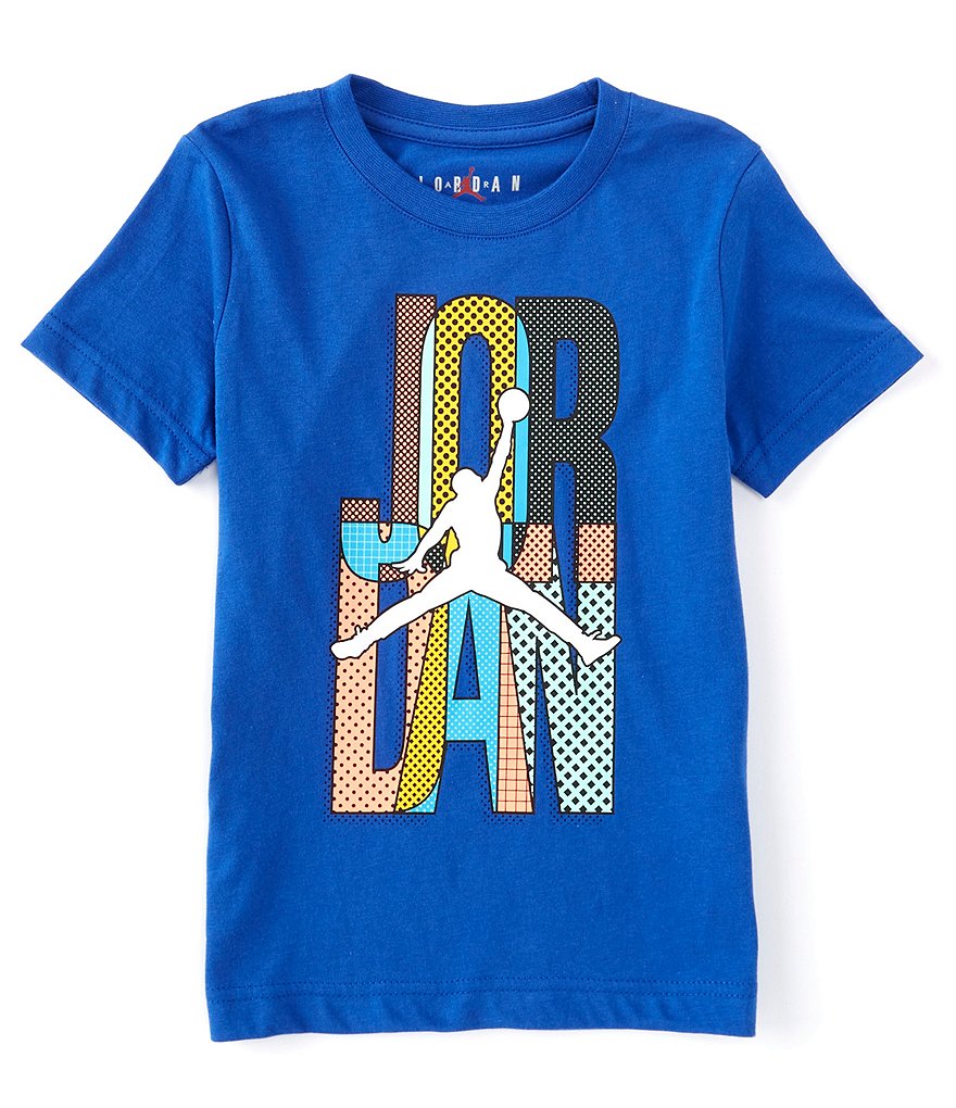 Jordan Little Boys 4-7 Short-Sleeve Mismatch Stack Graphic Tee