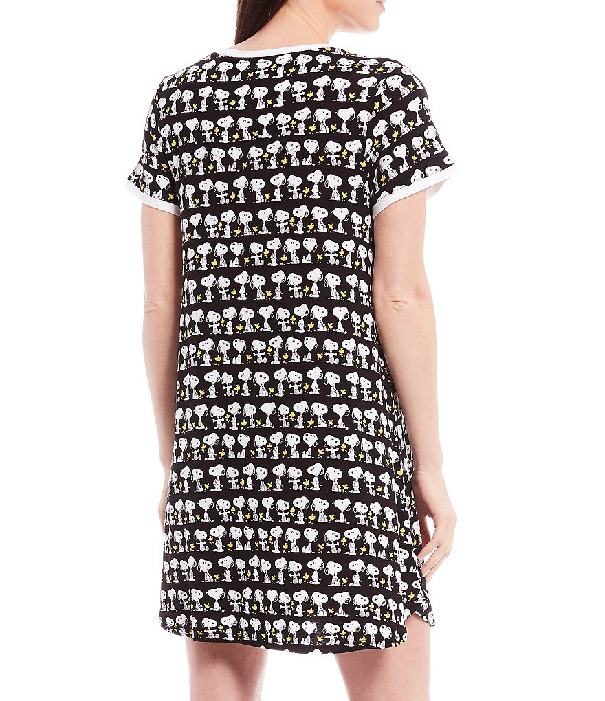 Peanuts Snoopy Print Jersey Knit Round Neck Sleepshirt
