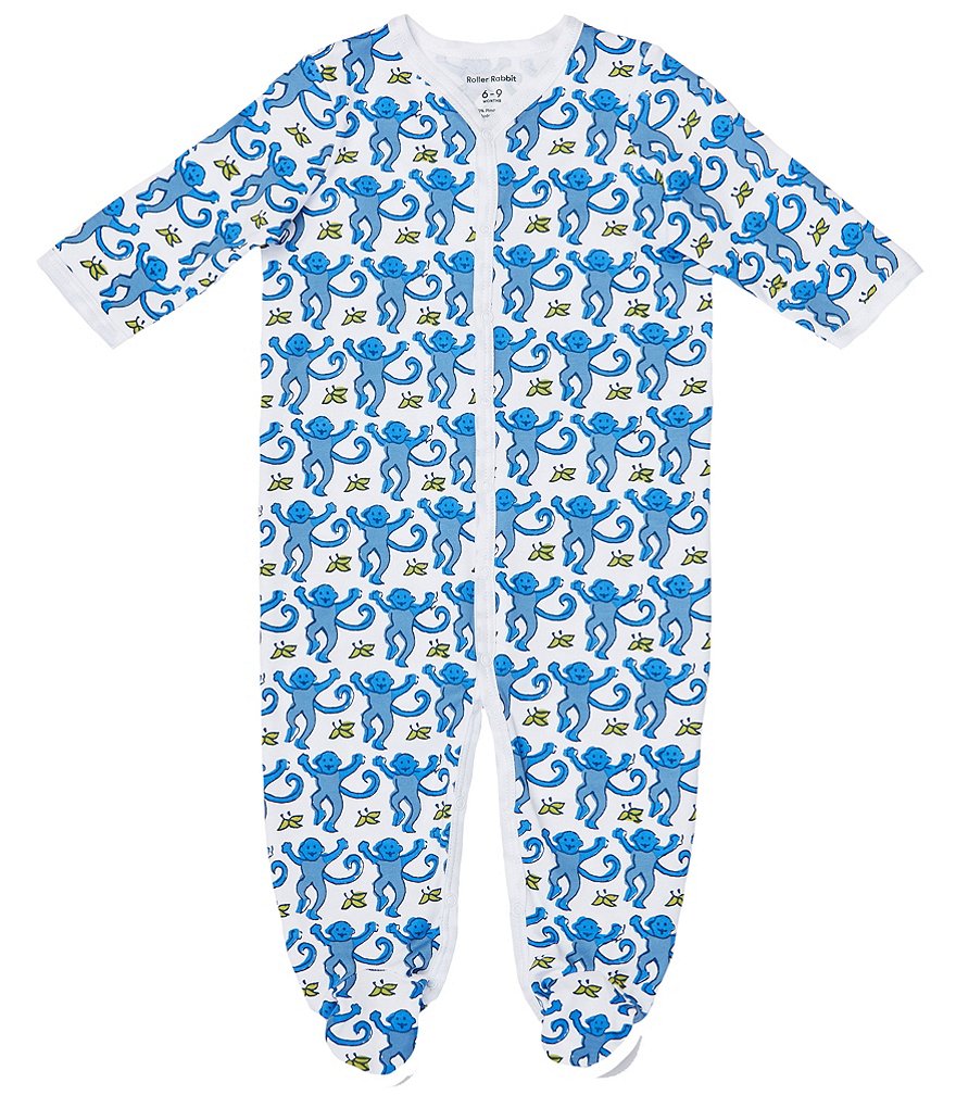 Roller Rabbit Baby Newborn-9 Months Family Matching Monkey Footed Sleeper