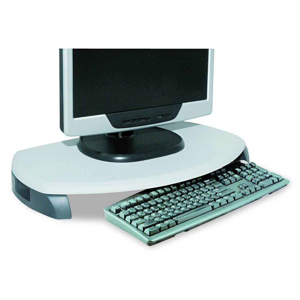 Kantek MS280 MONITOR STAND W/KEYBOARD STORAGE, GRAY