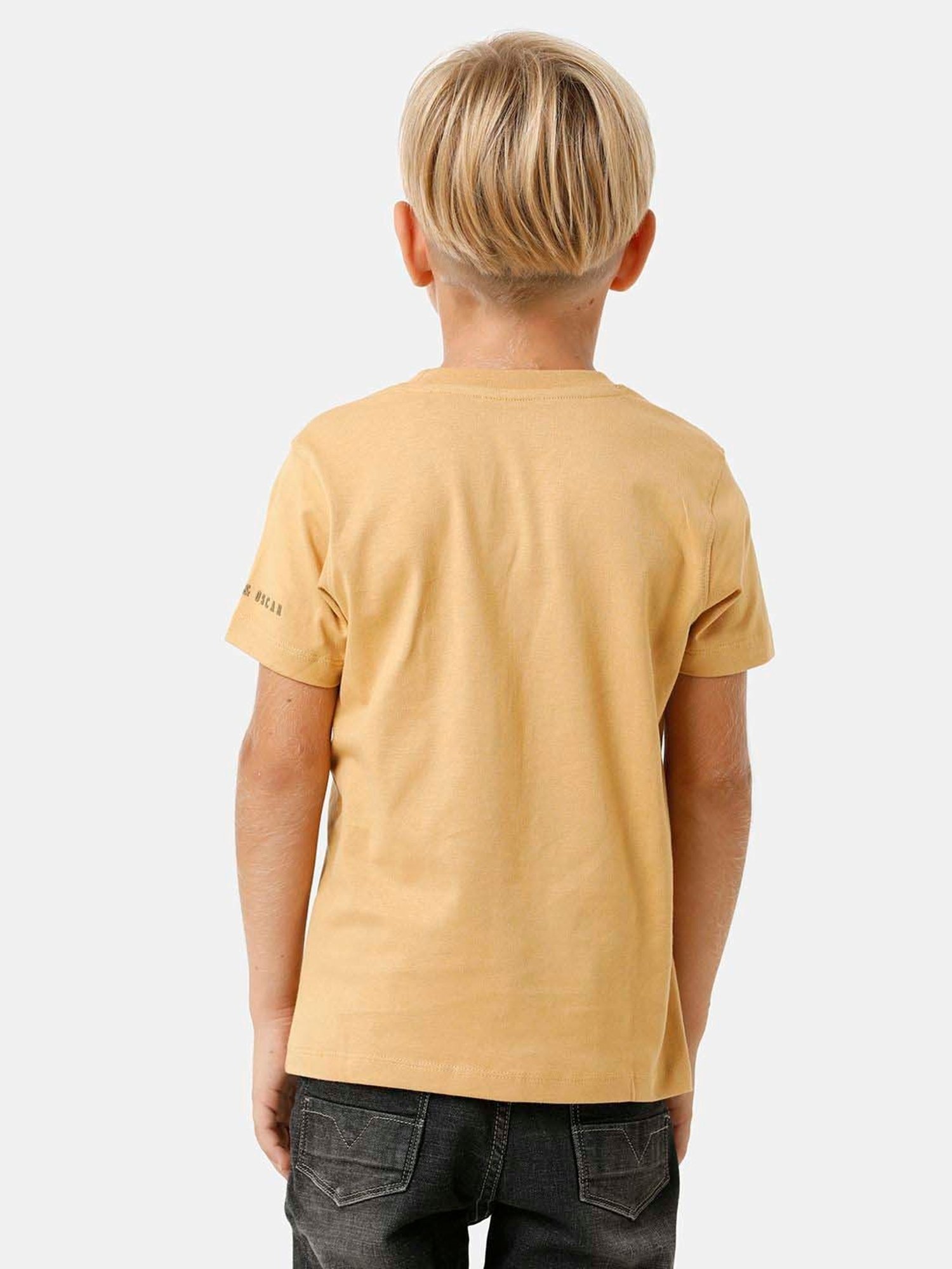 Kate & Oscar Kids Yellow Cotton Printed T-Shirt