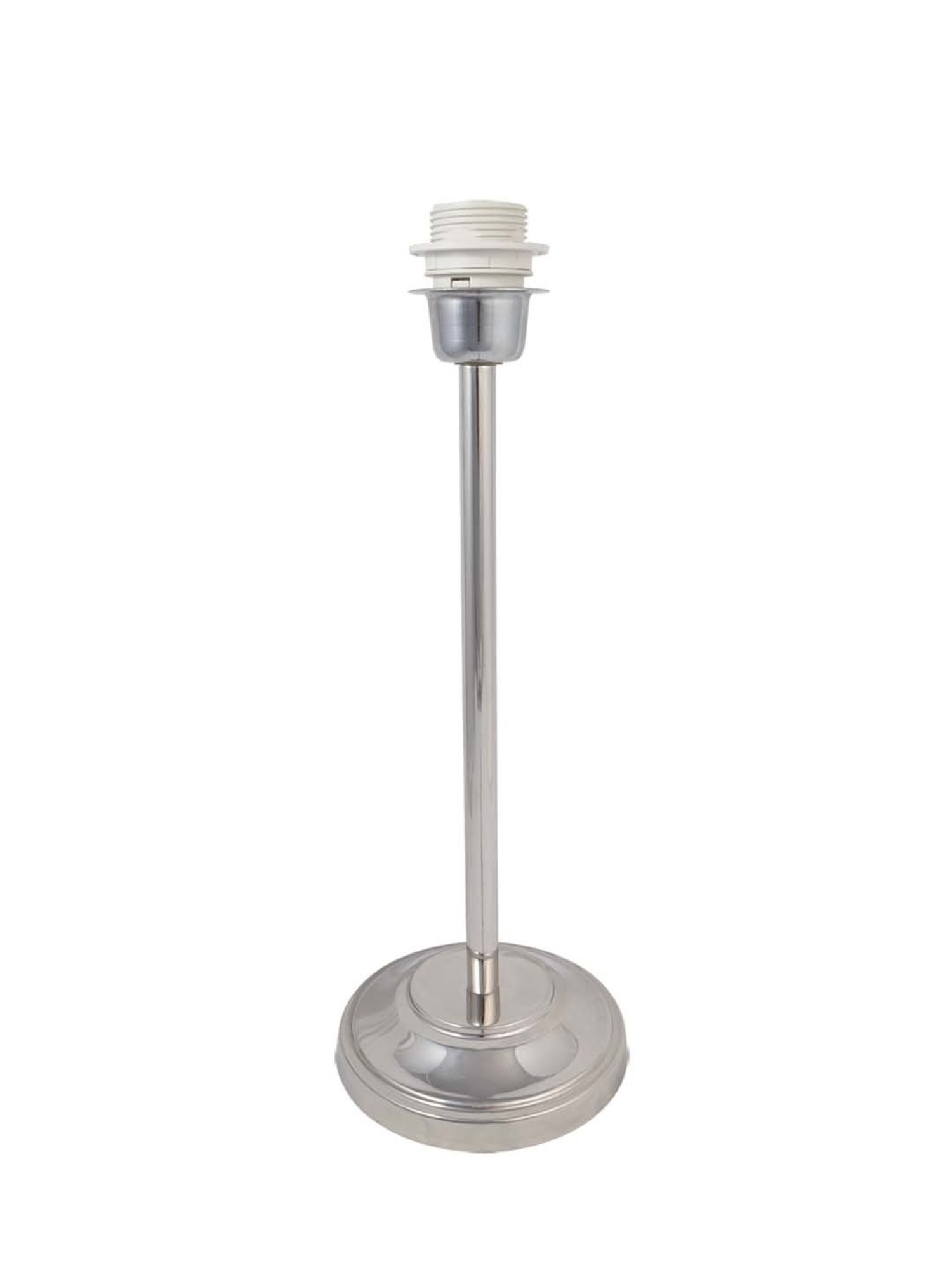 Homesake Chrome Basic Golden Steel Bedside Table Lamp With Fabric Shade - Set of 1