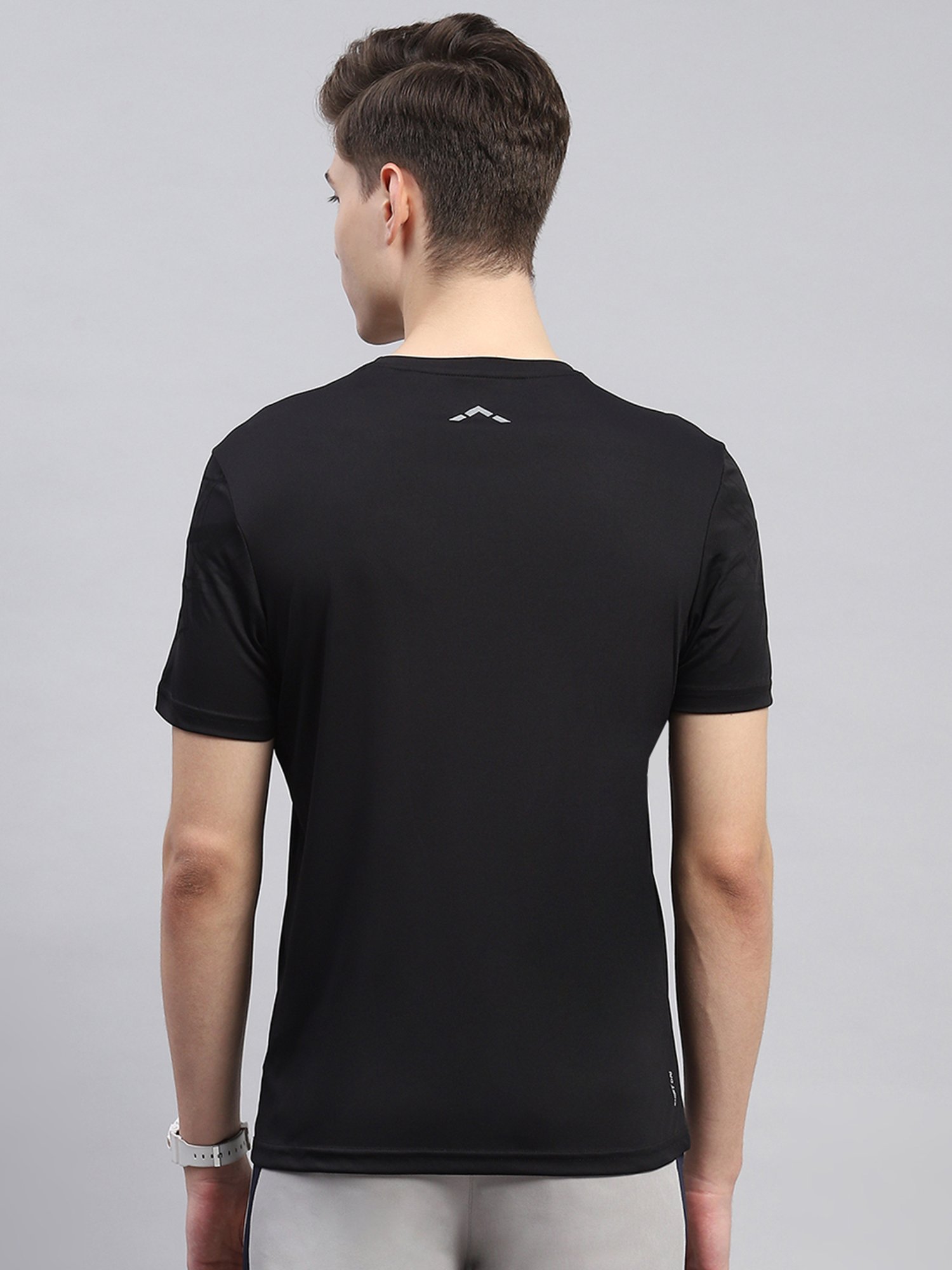 Rock.it Black Regular Fit Printed Sports T-Shirt