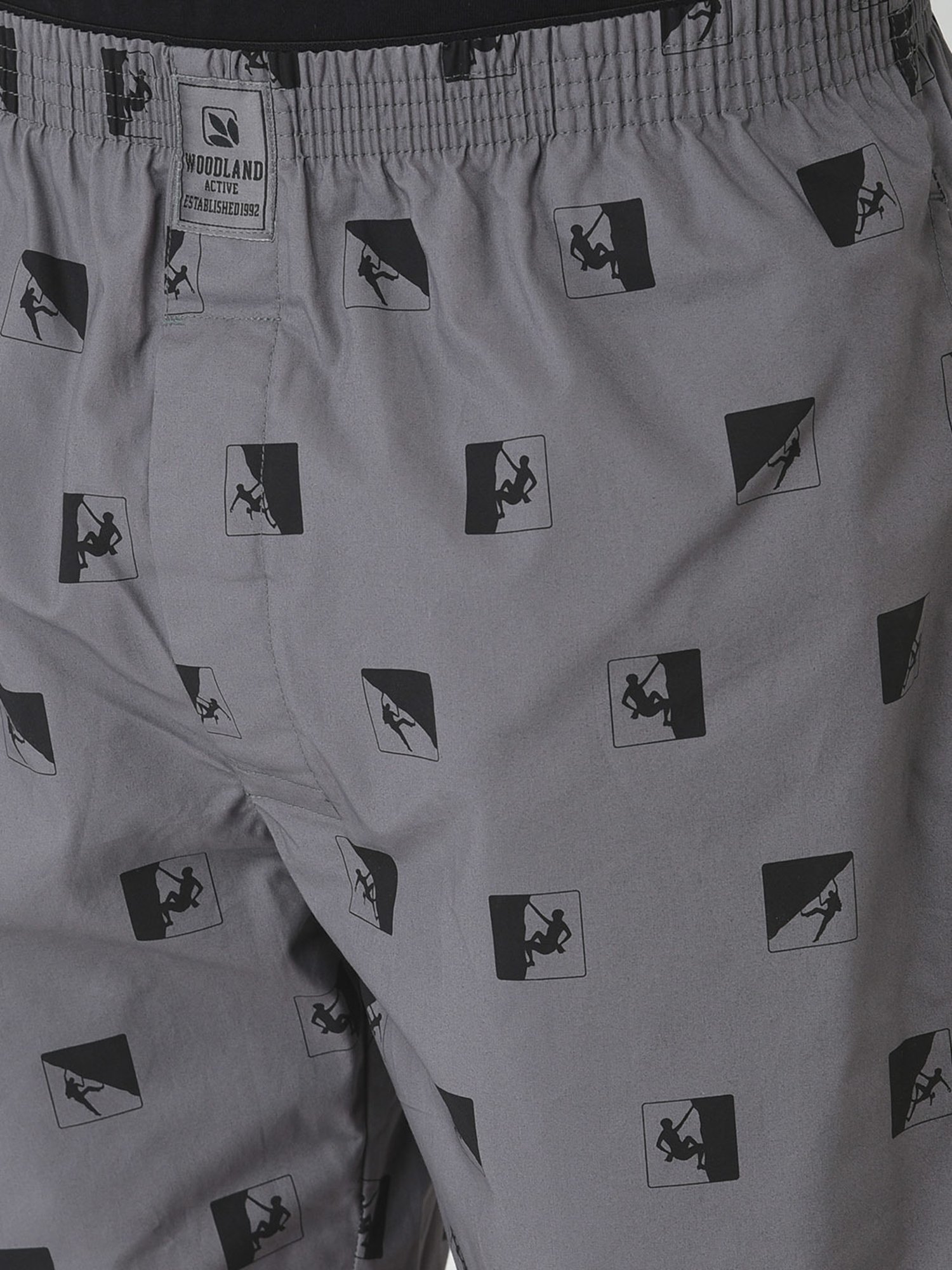 Woodland Dark Grey Printed Shorts