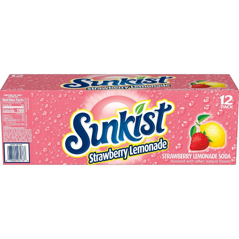 Sunkist Strawberry Lemonade - 12pk/12 fl oz Cans