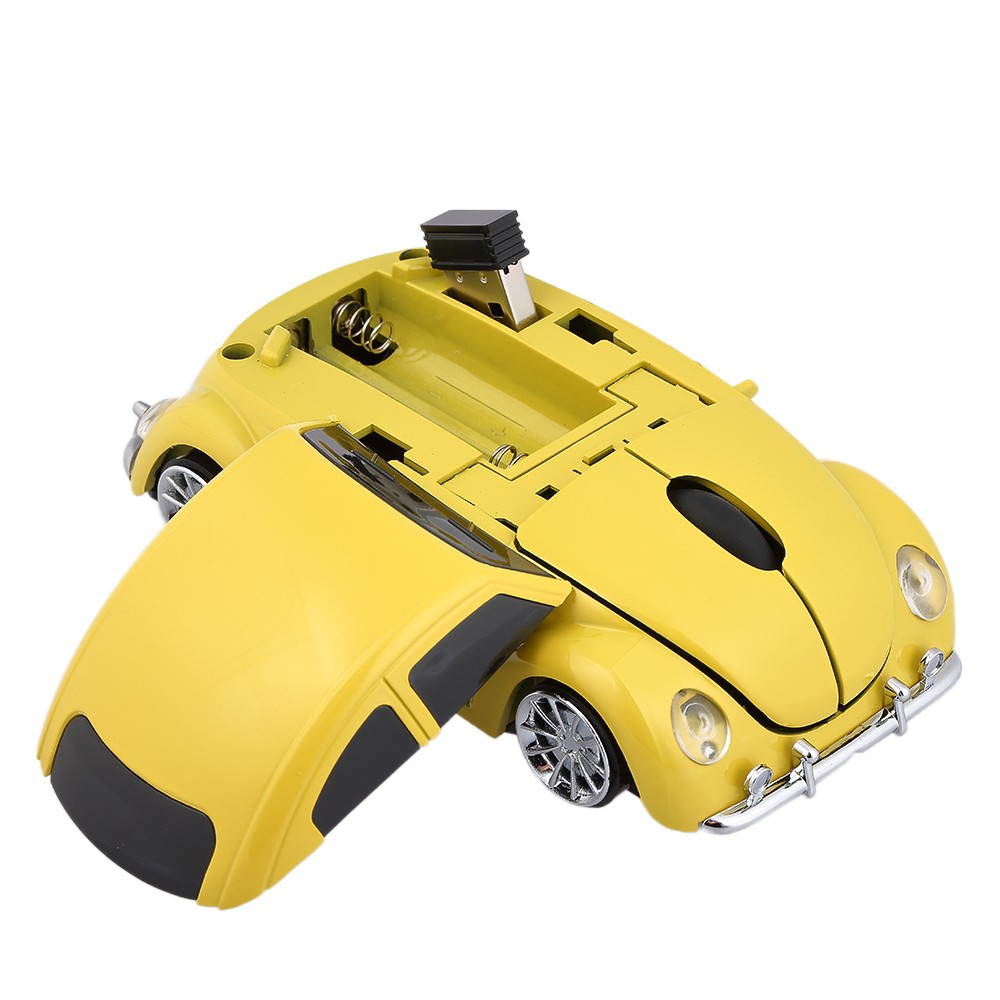 2.4G Wireless Car Mouse USB Computer Mice Car Shape 1000 DPI with LED Light Receiver for PC Laptop