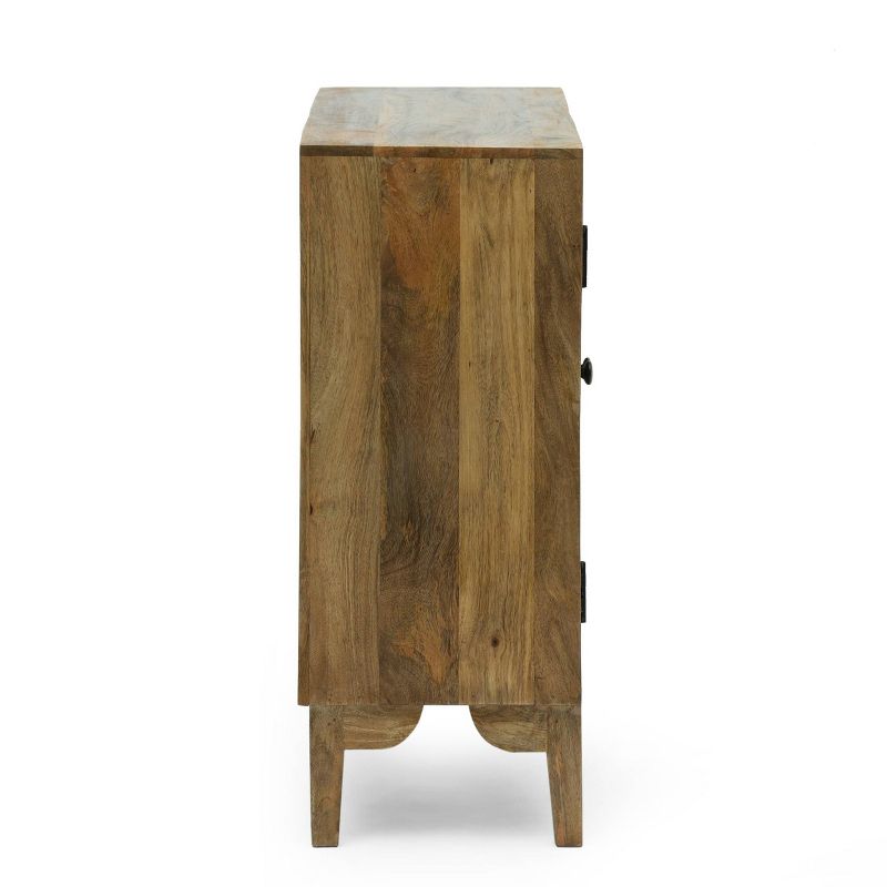 Sula Farmhouse Handcrafted Mango Wood 2 Door Cabinet Natural - Christopher Knight Home