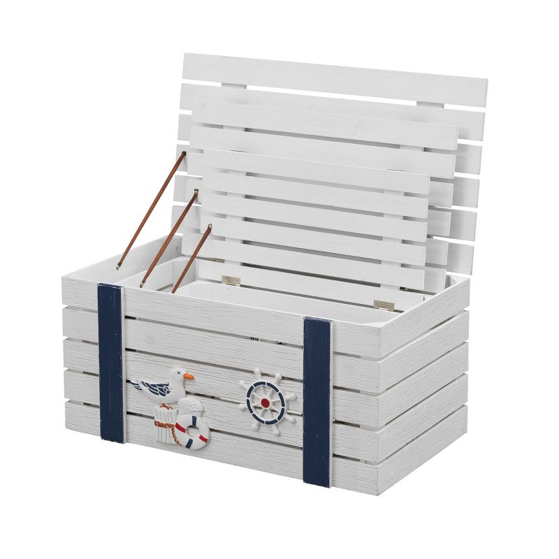 Set of 3 Roanne Nesting Trunks White - Treasure Trove Accents