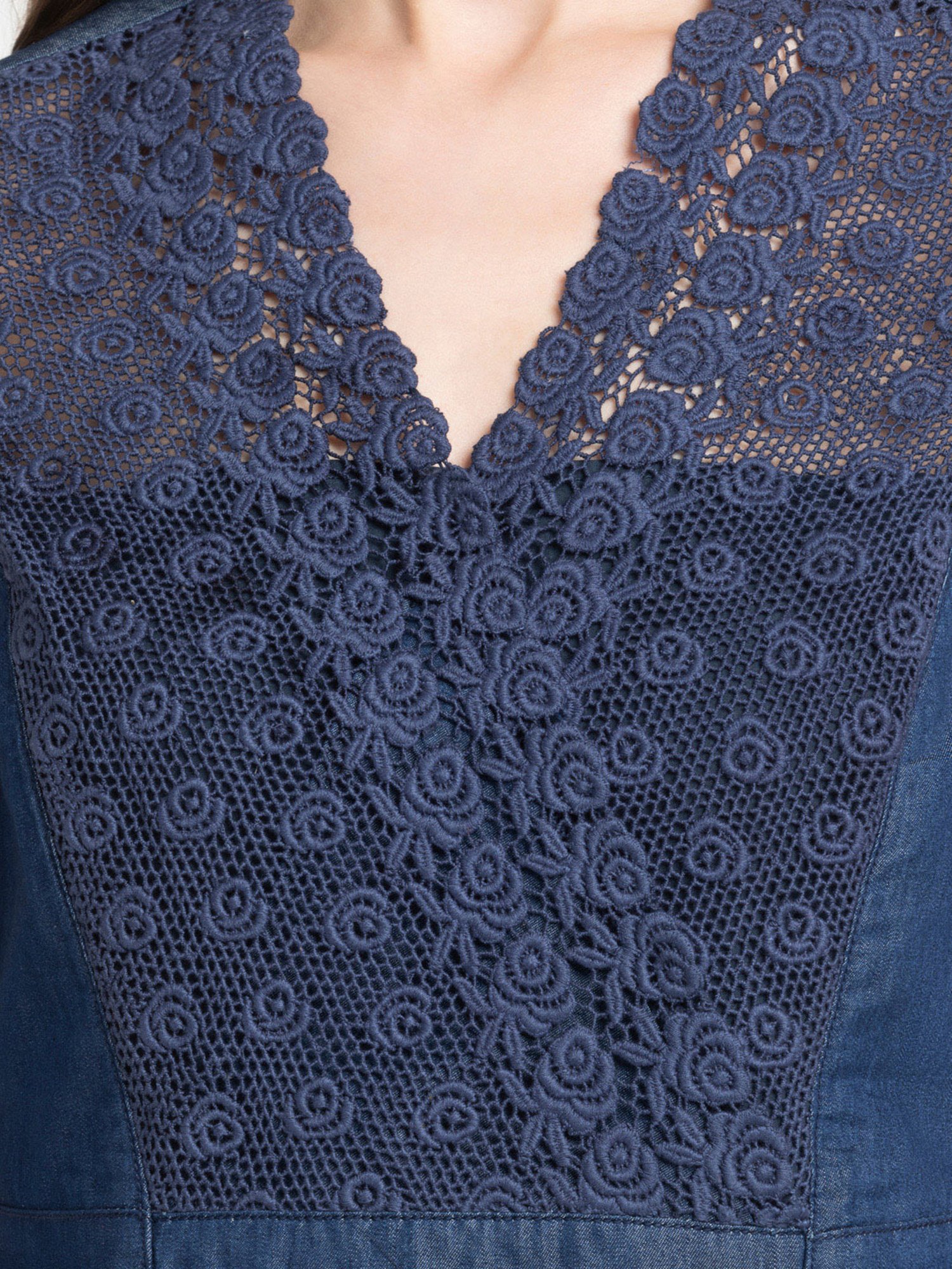 SHAYE Blue Lace Top