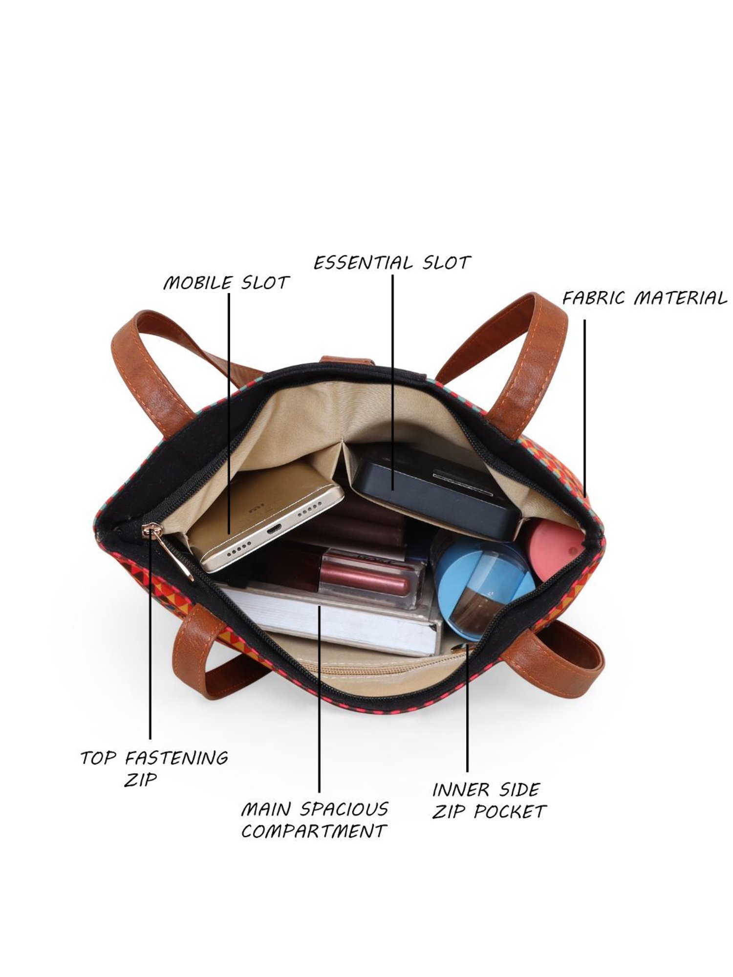 Sabhyata Multicolor Printed Large Tote Bag