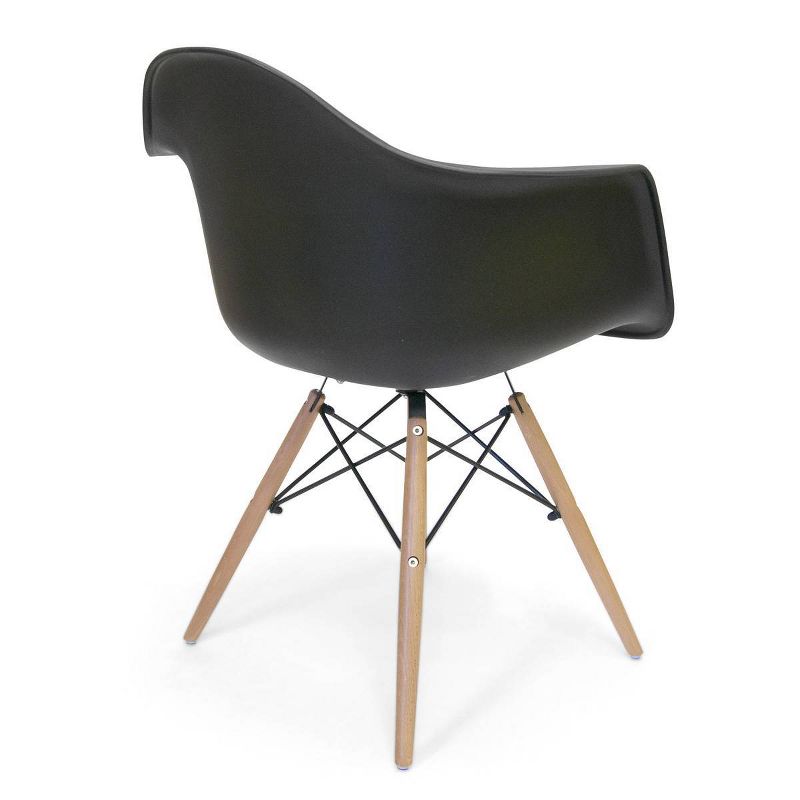 Set of 2 AEON Dijon Armchair - Black with Wood Legs