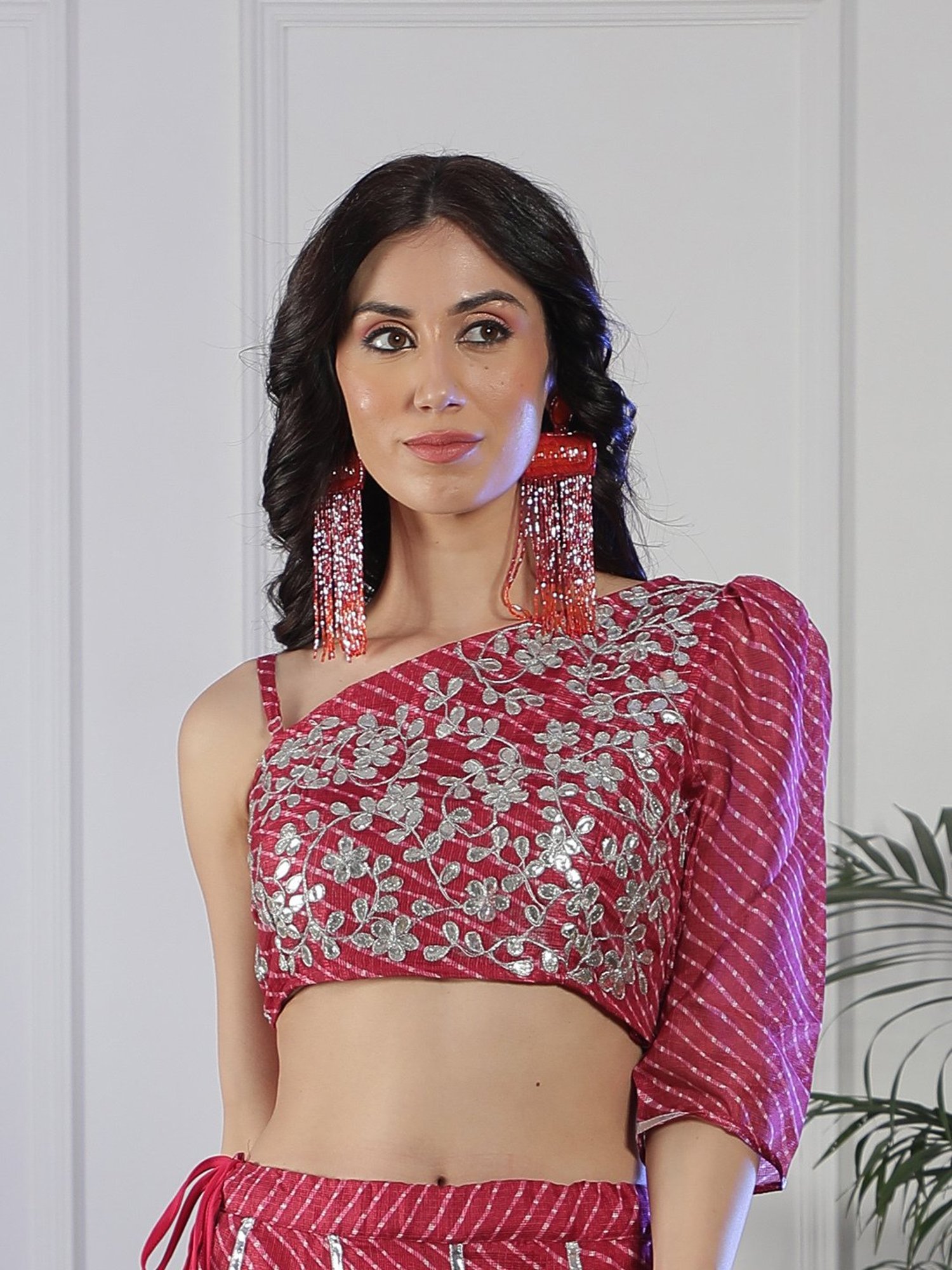 NEUDIS Maroon Embellished Blouse