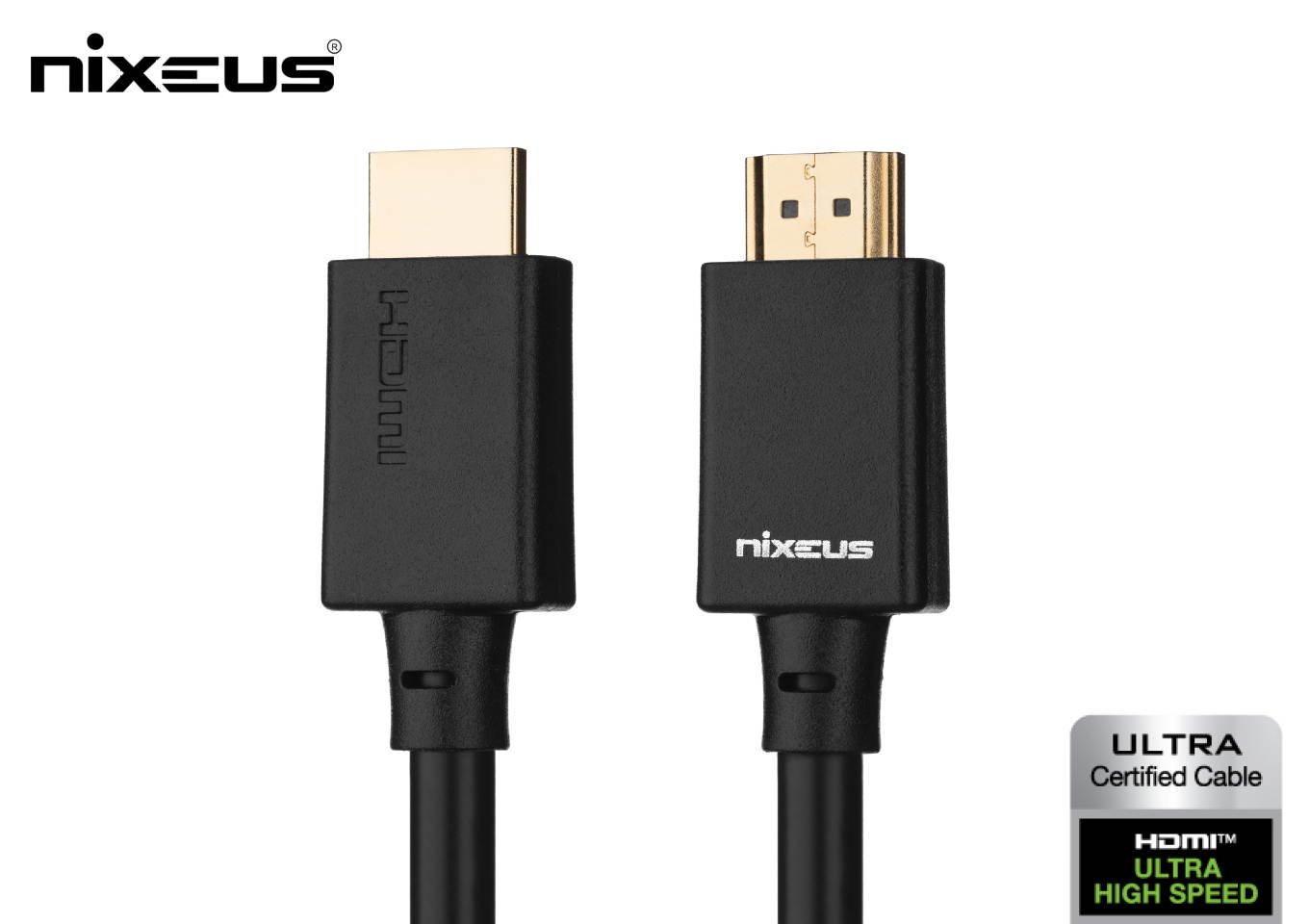 Nixeus Ultra High Speed HDMI Certified Cable (10 ft) &ndash; Certified by HDMI to Support HDMI 2.1 Features, 48Gbps, Dynamic HDR, 4K 120Hz/144Hz, 5K 120Hz/144Hz, 8K 120Hz, and 10K 120Hz