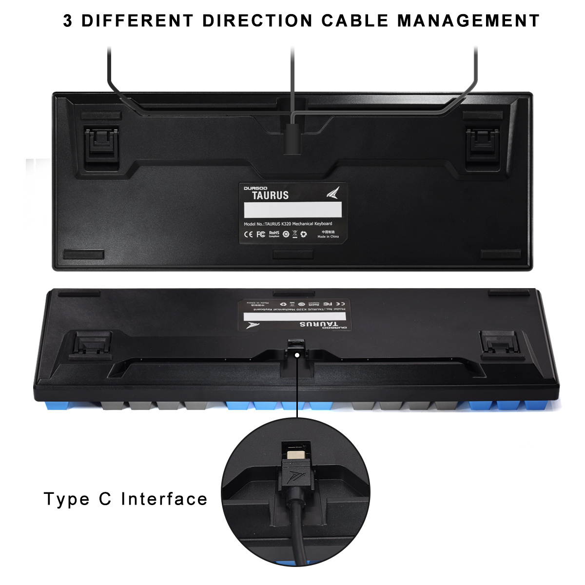 K320 Mechanical Keyboard 87-Key TKL PBT Doubleshot Keycap Cherry MX Brown Blue Red Silver Silent Red Switch US QWERTY-Layout