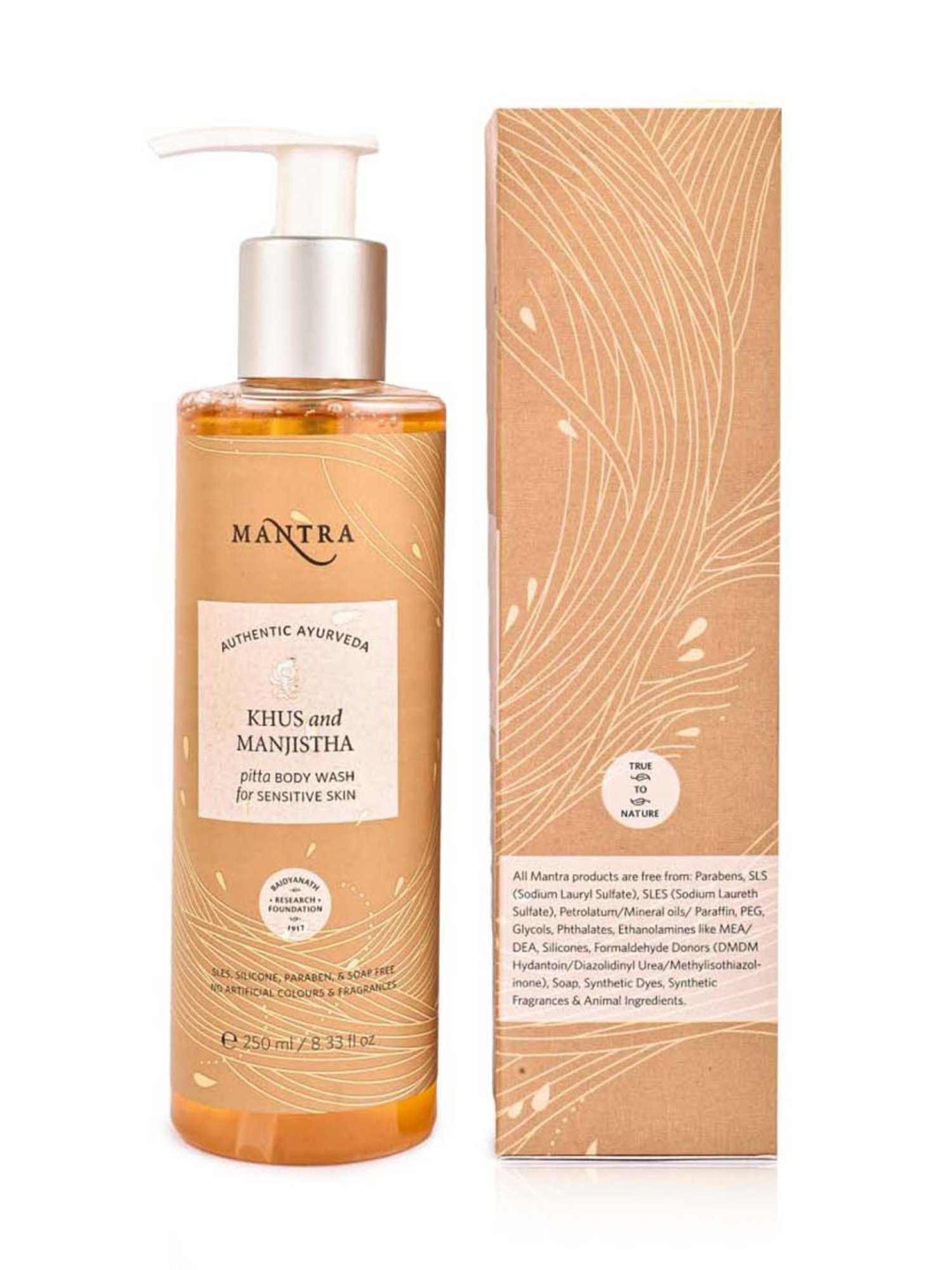 Mantra Herbal Khus and Manjistha Pitta Body Wash for Sensitive Skin - 250 ml