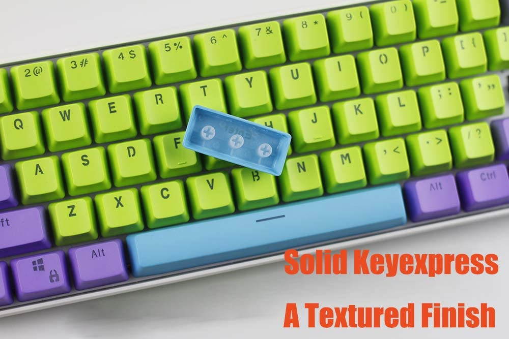 CUUWE 61 PBT Keycaps for 60 Percent Keyboard, Backlit Keycap Set for Mechanical Gaming Keyboard OEM Profile Keycaps with Key Puller for Cherry MX Switches GH60/RK61/GK61/Annie pro 2