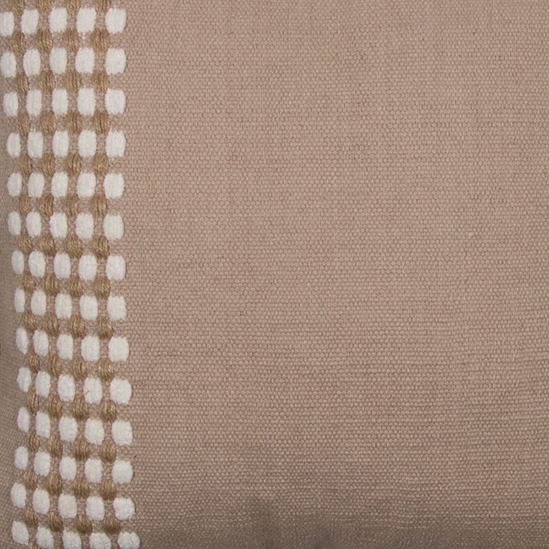 Tan Hand Woven 20 x 20 inch Decorative Cotton Throw Pillow Cover With Insert and Hand Tied Fringe - Foreside Home & Garden