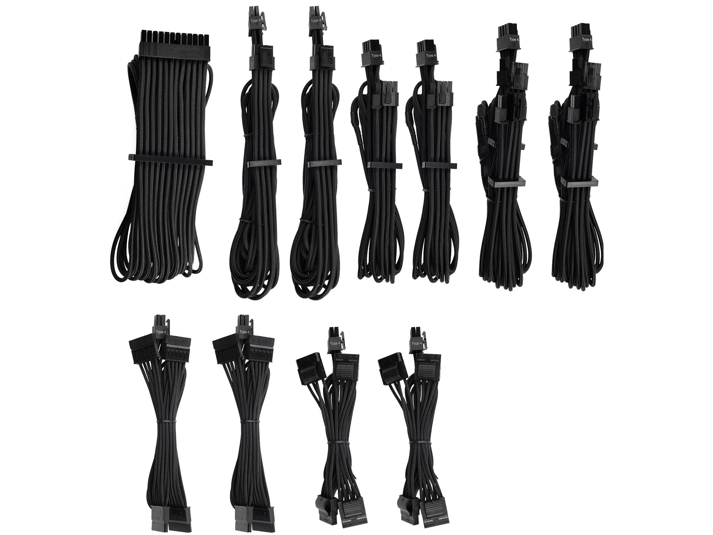 Micro Connectors 30cm Addressable RGB (ARGB) 1 to 4 Splitter Cable with/5 Male Pins (F04-04ARGB-30)