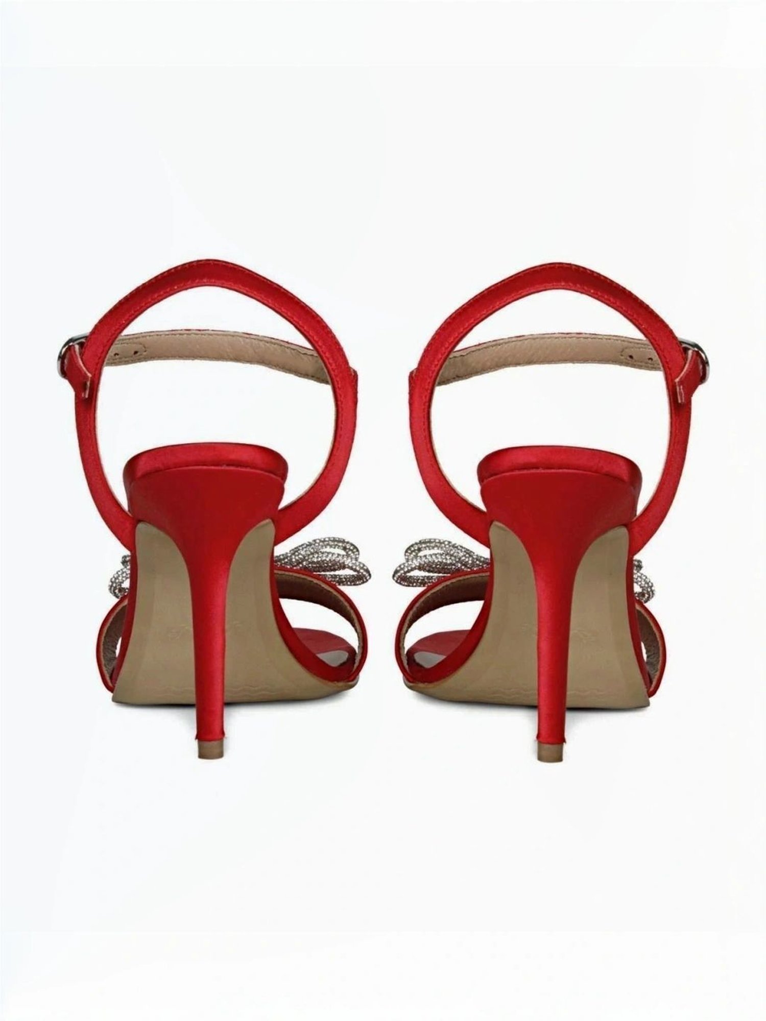 Saint G Women's Hayden Red Ankle Strap Stilettos
