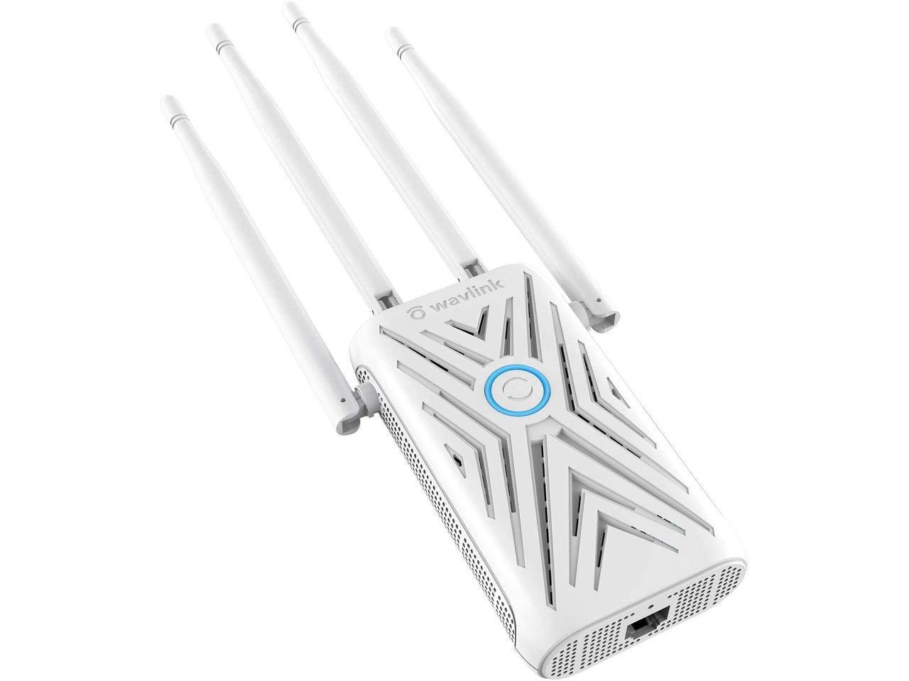 WiFi Extender, 1200Mbps WiFi Range Extender 2.4GHz and 5.8GHz Dual Band WiFi Booster and Signal Amplifier with 4 External Antennas,Wall Plug Design for Convenient Placement