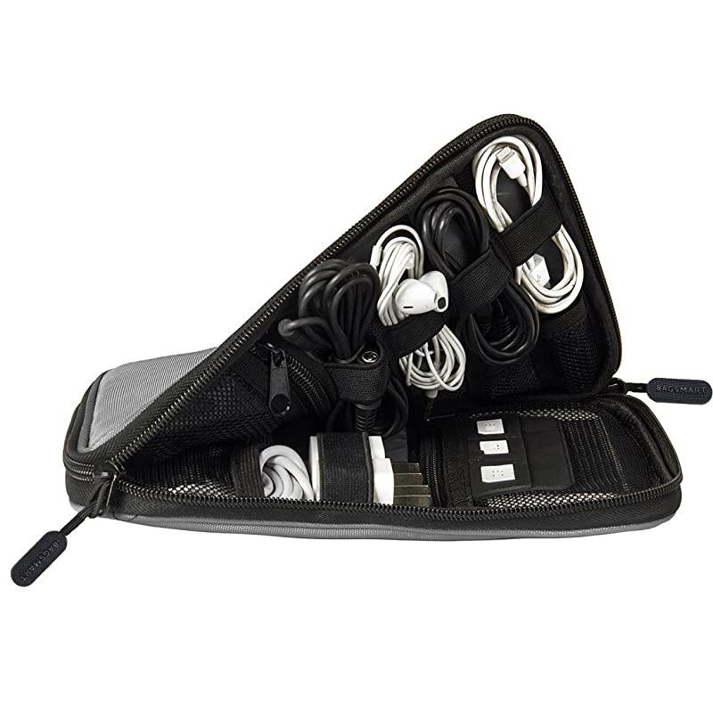 Electronic Organizer Travel Universal Cable Organizer Electronics Accessories Cases for Cable Charger Phone USB SD Card Grey