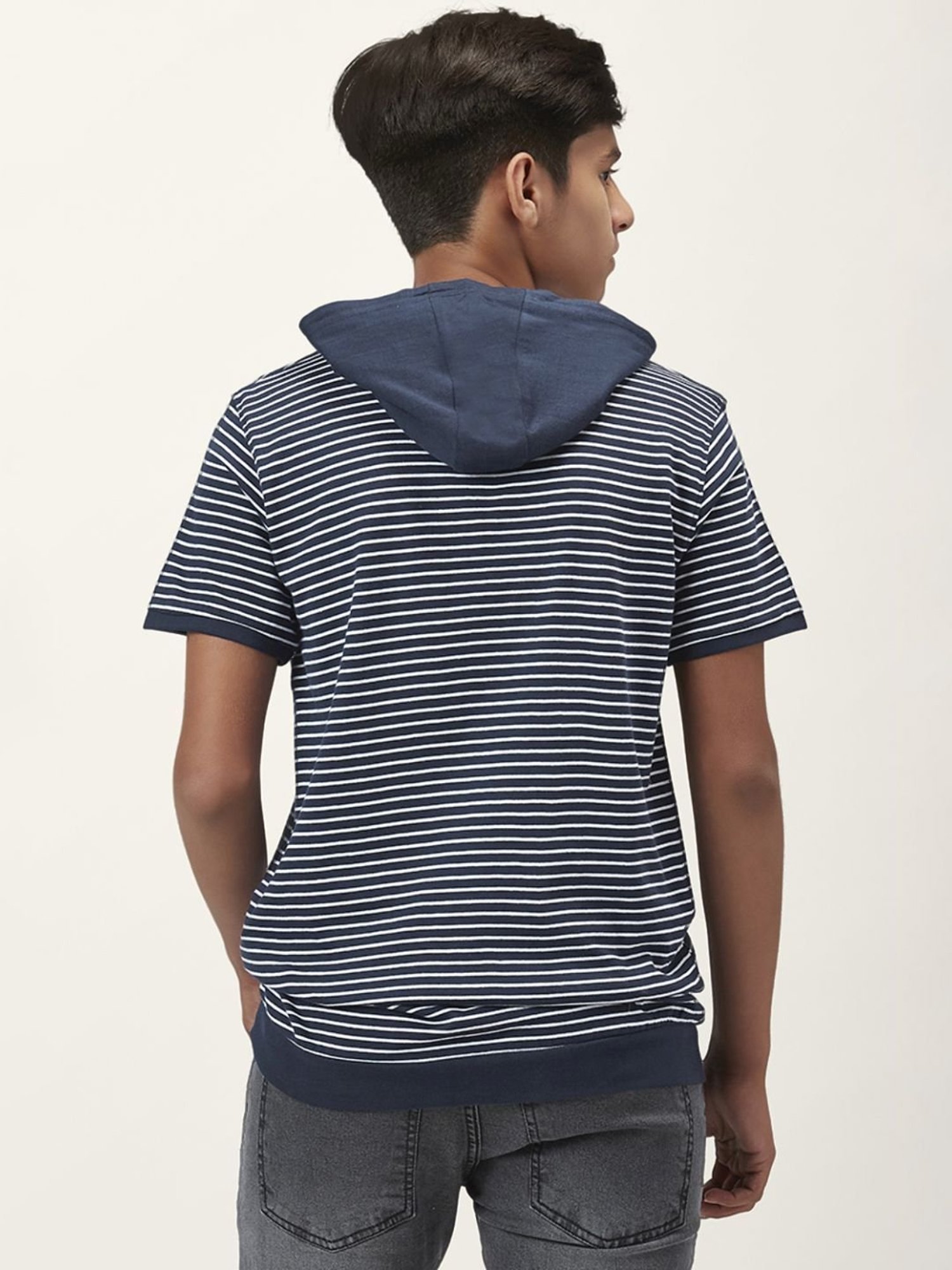 Coolsters by Pantaloons Kids Navy & White Cotton Striped T-Shirt