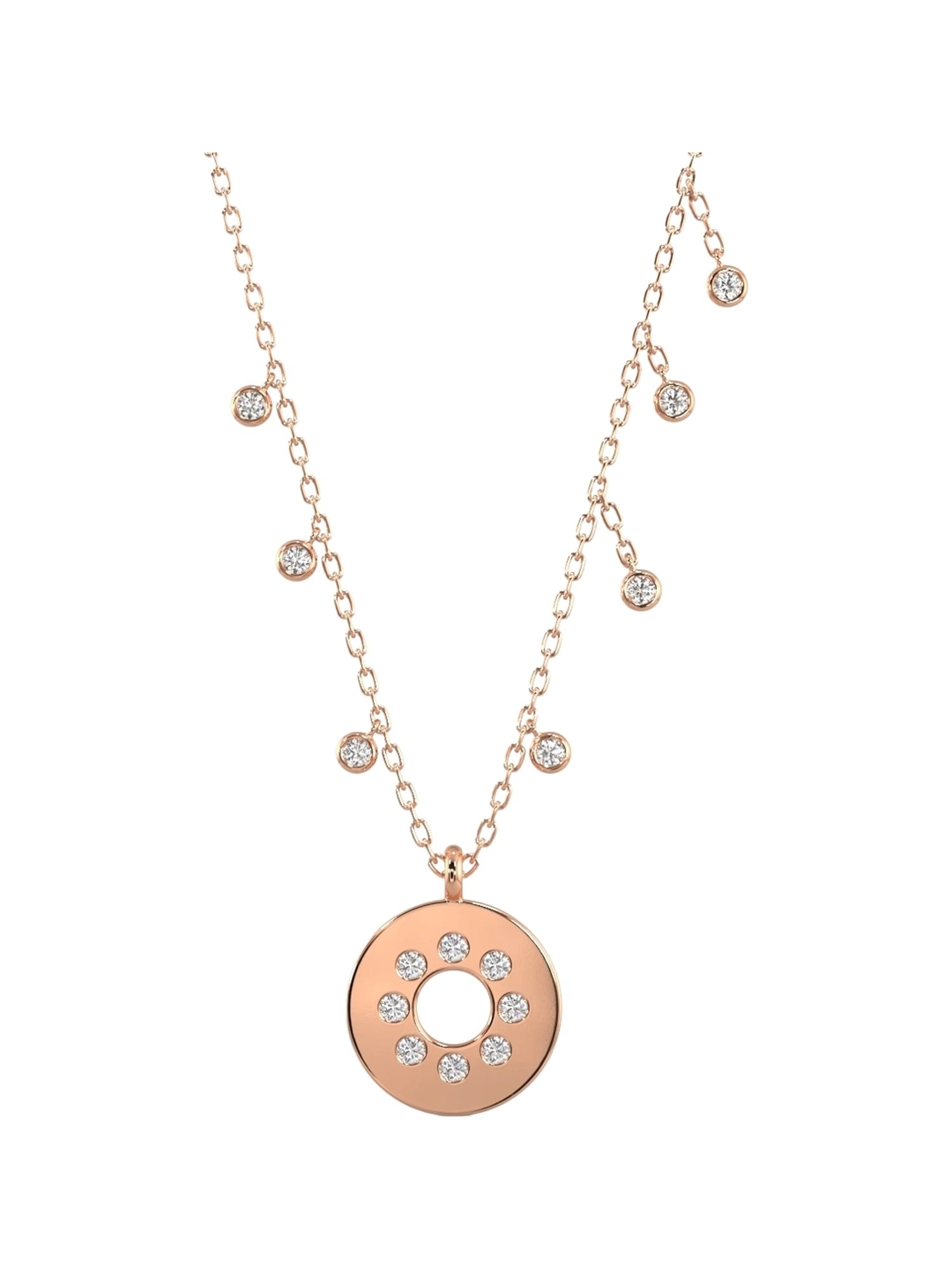 Silvermist 925 Sterling Silver Diamond Disc Pendant Necklace for Women & Girls