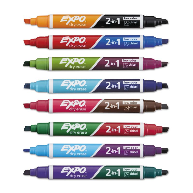 EXPO 2-in-1 Dry Erase Markers 16 Assorted Colors Medium 8/Pack 1944658