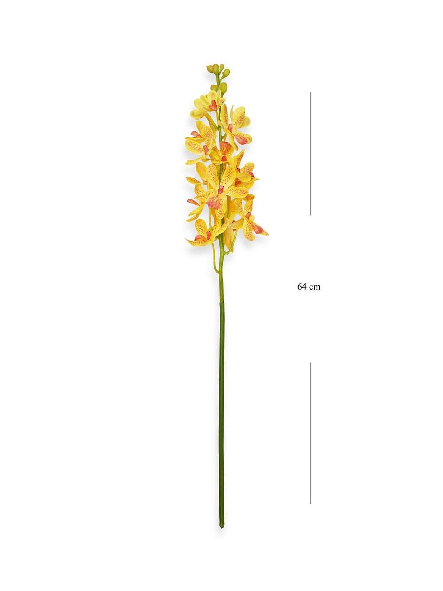 Pure Home and Living Yellow Plastic Artificial Vanda Orchid Flower Stem