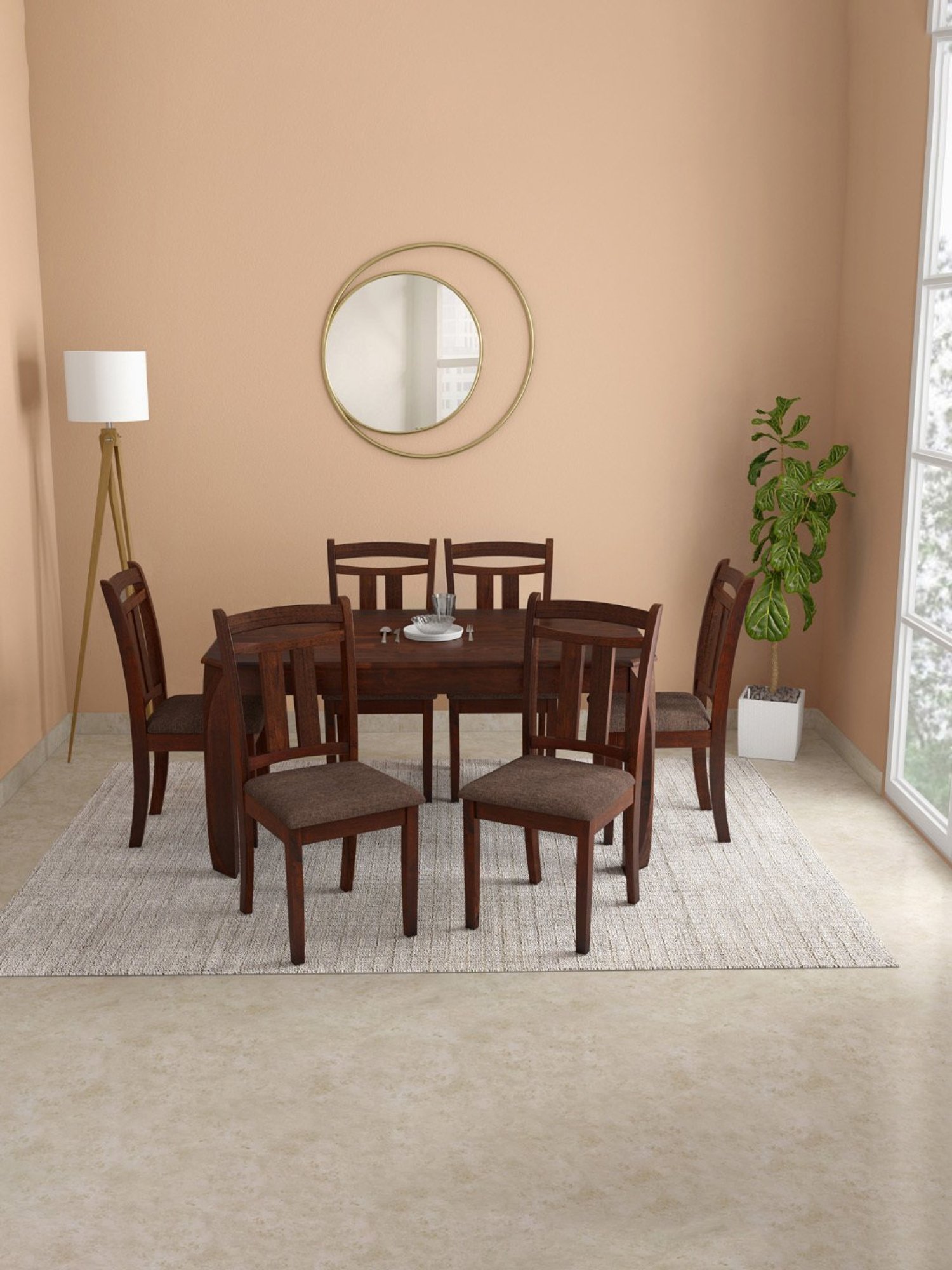 Godrej Interio Pause Brown Wood Dining Chair (Set of 2)
