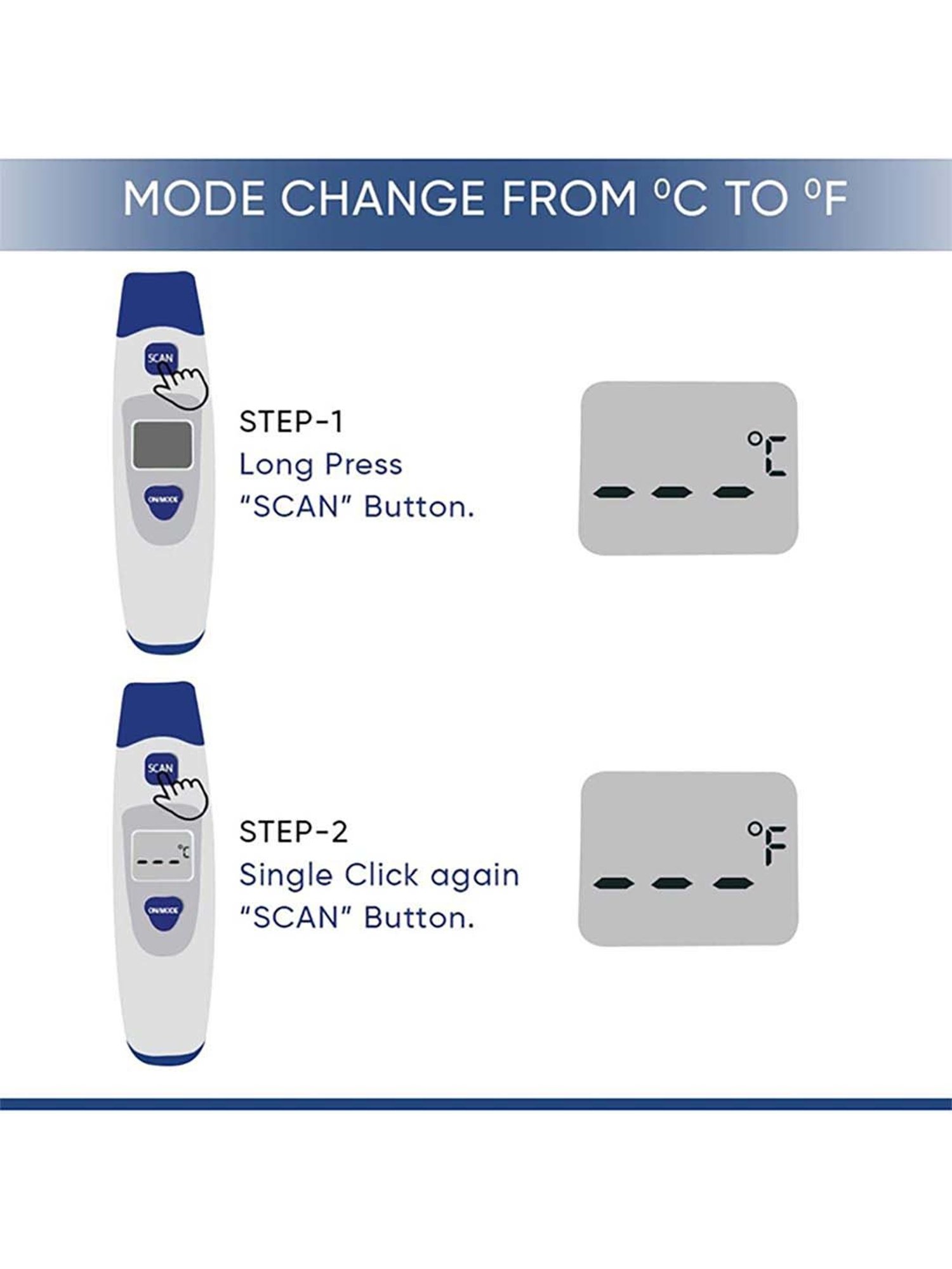 Ozocheck Non-Contact Forehead (IR) Thermometer (White & Blue