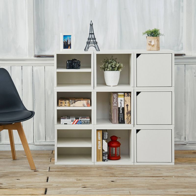 IRIS Tachi Series Modular Wood Stacking Storage Drawer Box Cabinet Cube, Gray