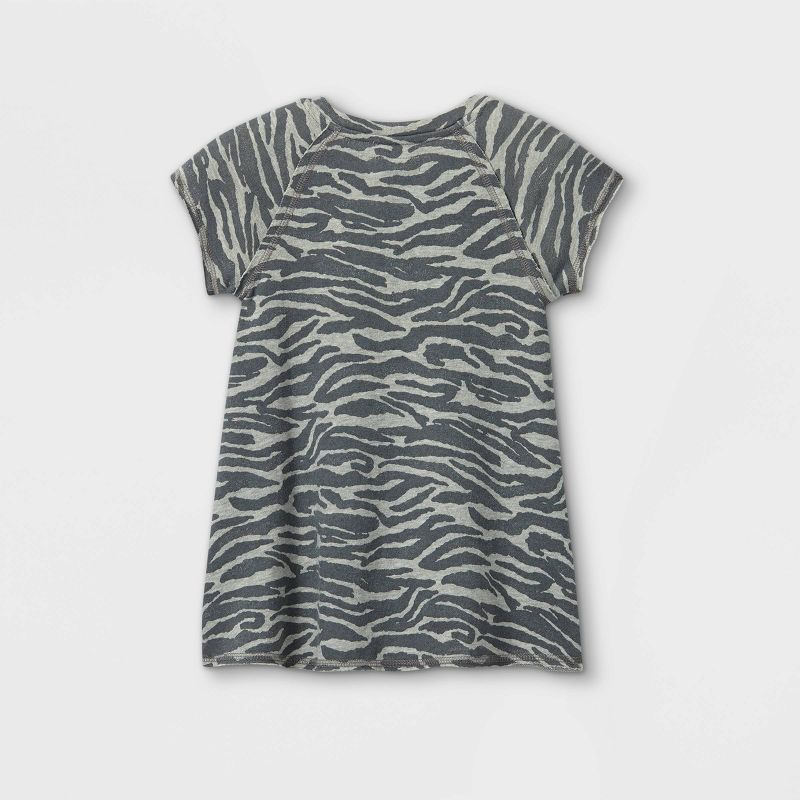Grayson Mini Toddler Girls' 'Zebra' Short Sleeve Dress - Gray 12M