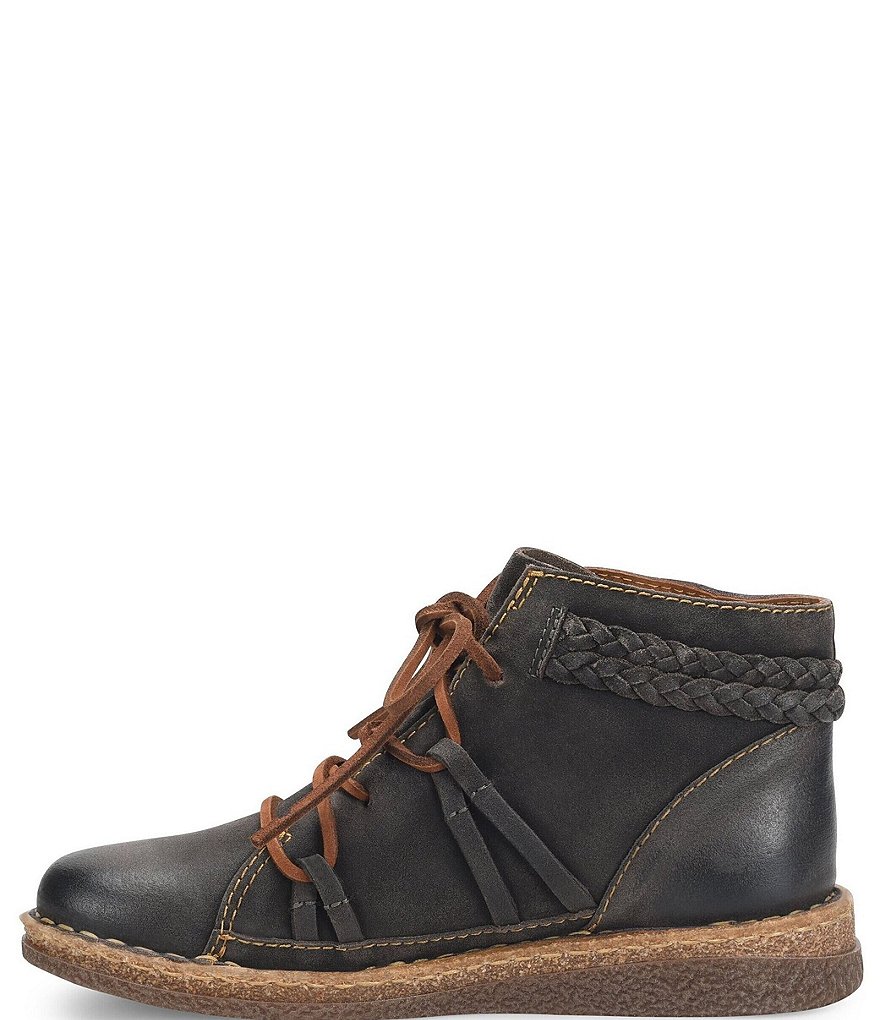 Born Temple II Distressed Leather Lace-Up Booties