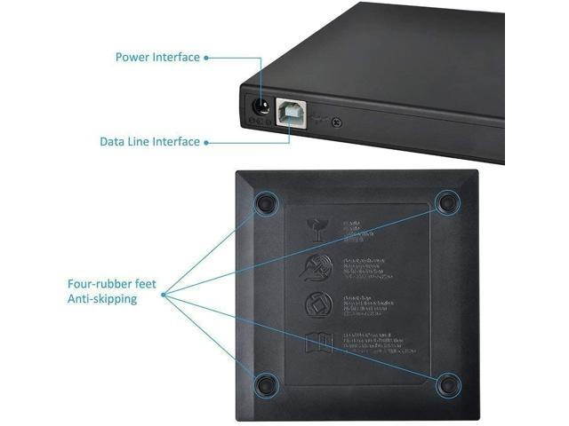 Xglysmyc USB2.0 External Blu Ray CD DVD Drive Burner,Slim Portable CD DVD RW BD-ROM Player Writer for Laptop Desktop Notebook Support Mac OS Windows XP/7/8/10 (Black)