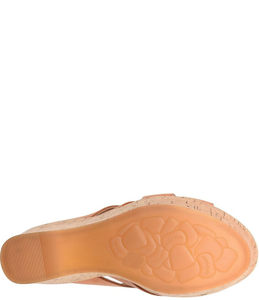 Kork-Ease Aria Woven Leather Cork Wedge Slide Sandals