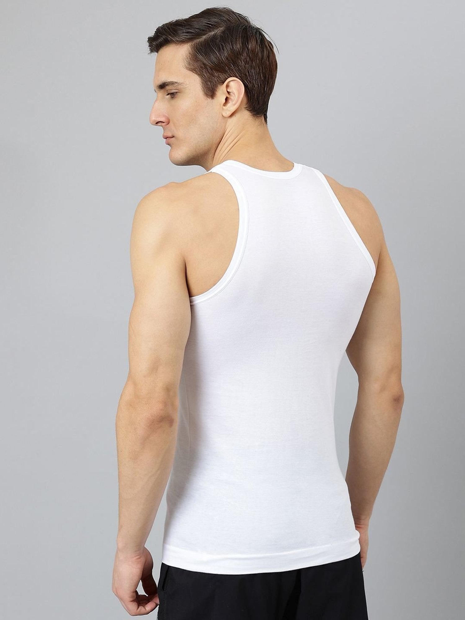 Dollar Bigboss White Cotton Regular Fit Vest - Pack Of 10