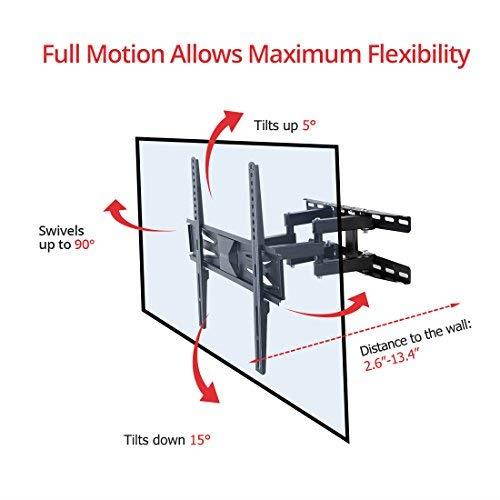 Fleximounts A22 TV Wall Mount for Most 32"-60" LED LCD Plasma Flat Screen up to VESA 400x400mm with Full Motion Articulating Tilt Swivel Bracket