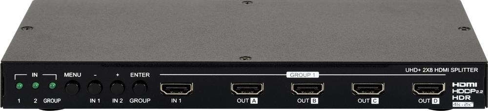 2x8 UHD 4K 60Hz HDR 18G HDMI Splitter Individual Output